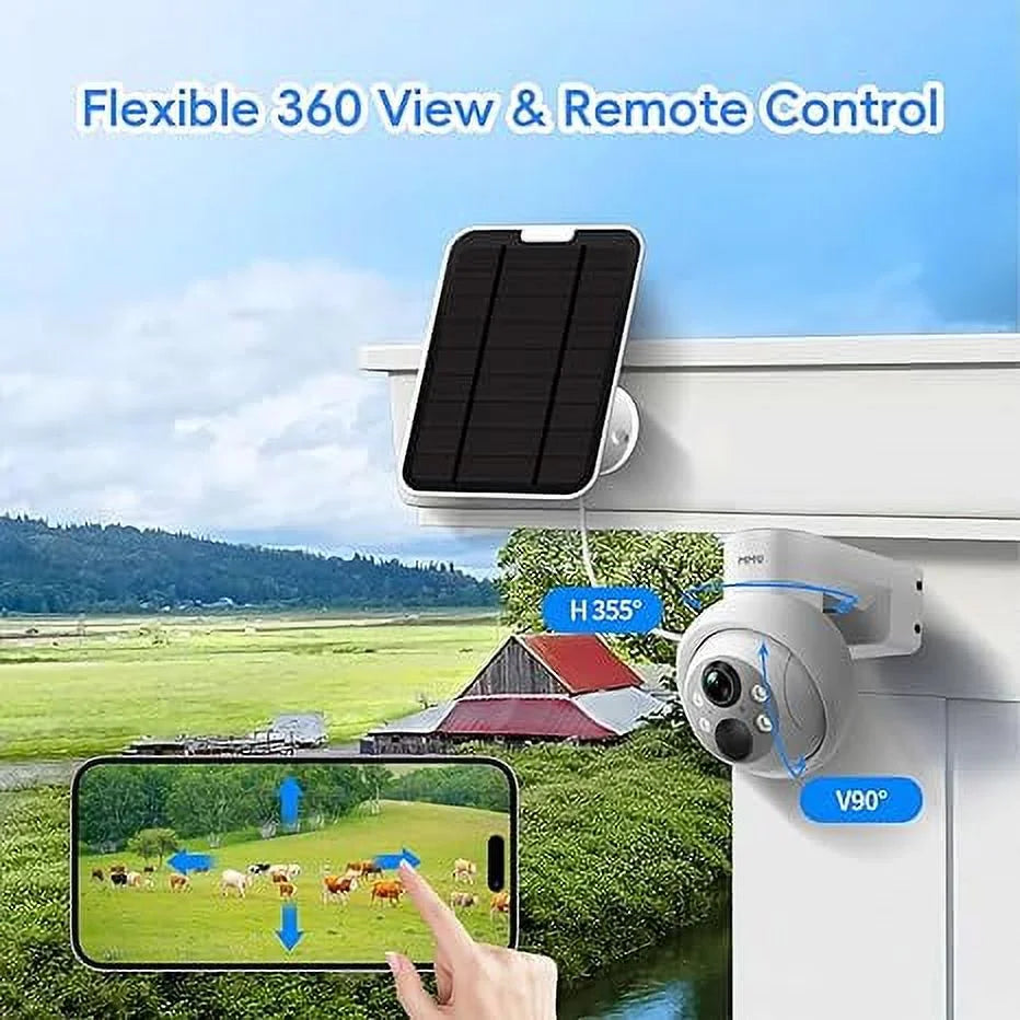 Solar Security Wifi Camera Outdoor, 4MP HD Color Night Vision, Wireless Battery, PIR Detection, IP66 Waterproof P48856