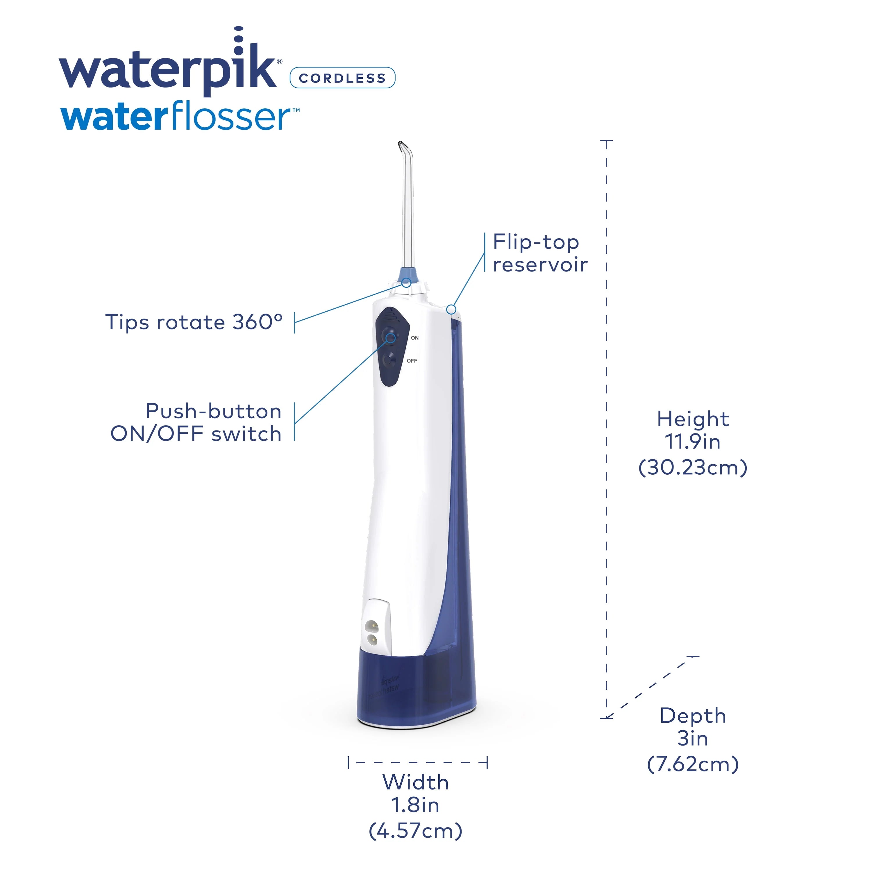 Waterpik Cordless Portable Rechargeable Water Flosser WP-360 S345834