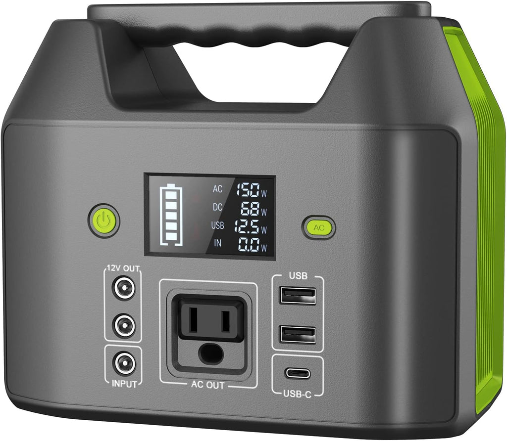 Portable Power Station 155Wh/42000mAh, EnginStar Power Bank with AC Outlet 110V/150W, 6 Outputs External Battery Pack, Portable Laptop Charger Backup Lithium Battery with LED Light for Home Camping