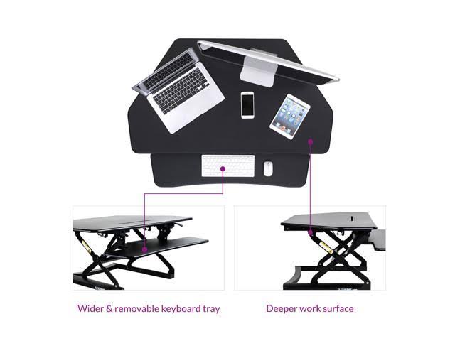 FlexiSpot Adjustable Corner Standing Desk Riser Black O57343