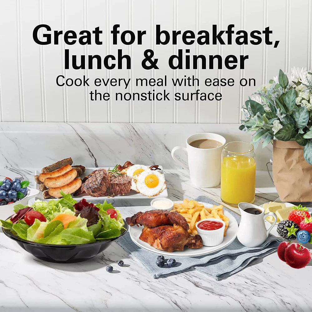 Nonstick Ceramic Electric Griddle - 200 Sq Inch Cooking Surface U147