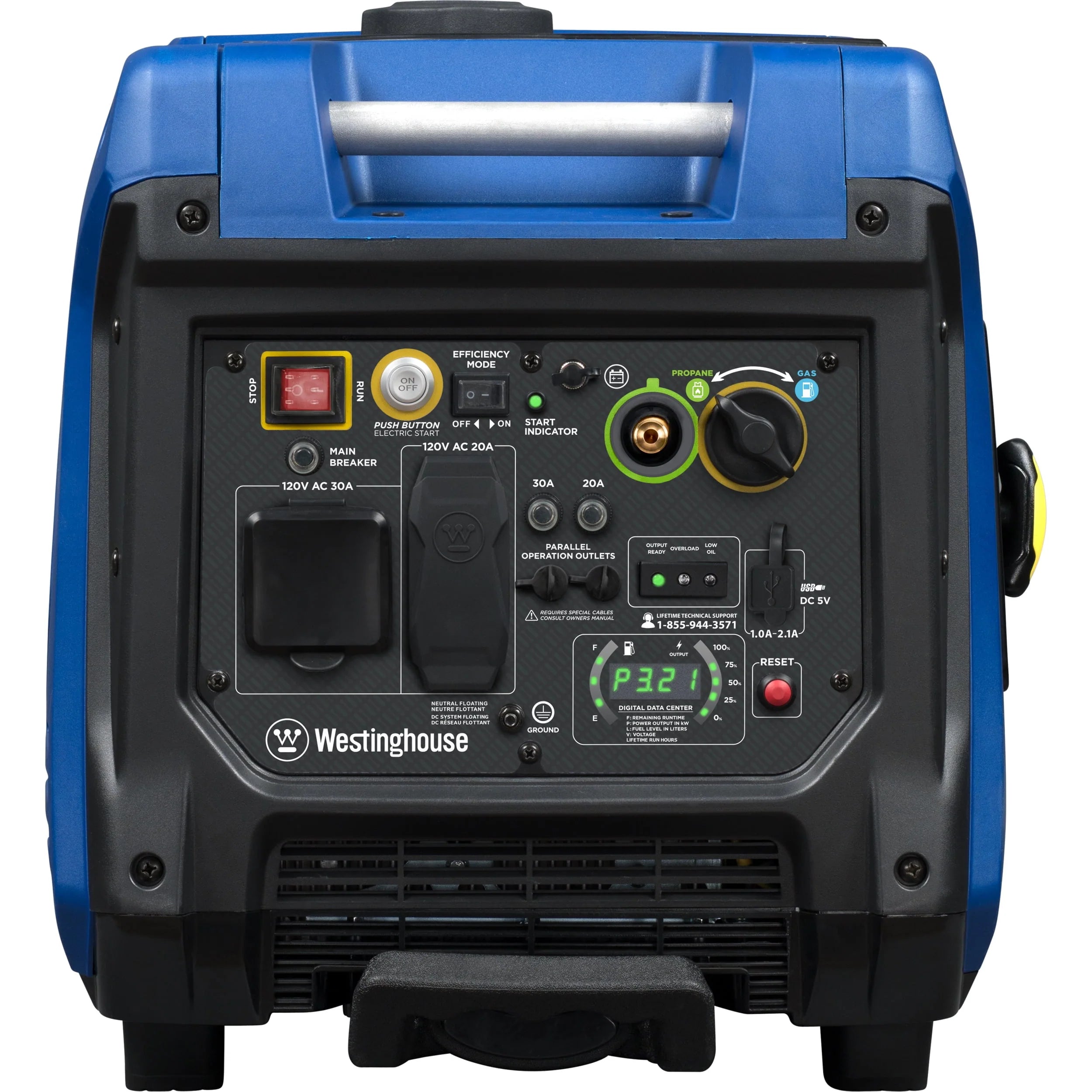 Westinghouse 5000 Watt Dual Fuel Portable Inverter Generator with RV Outlet X10812