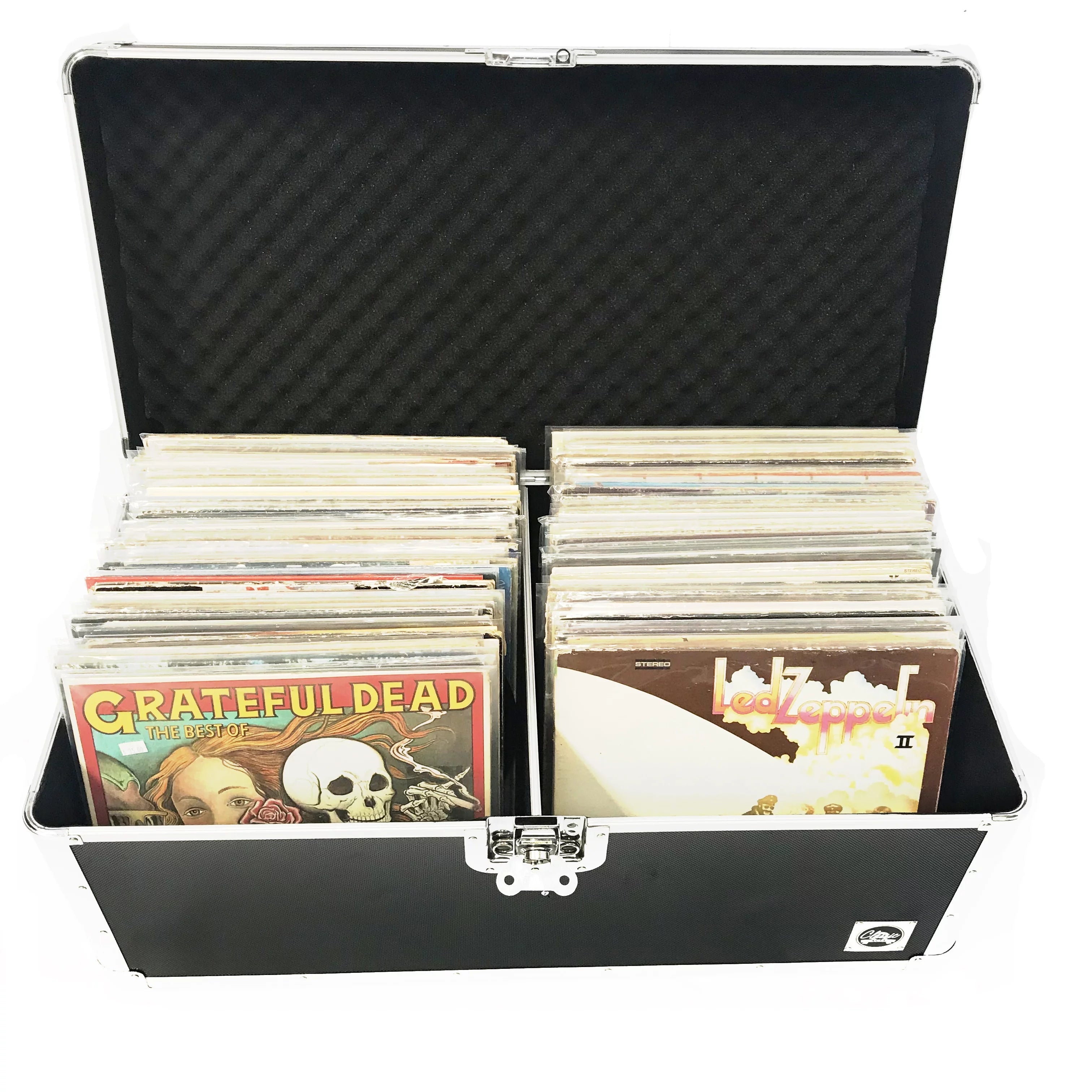 Classic Acts Vinyl Record Album Storage Case – Aluminum LP Crate, Holds 150 Records H60020