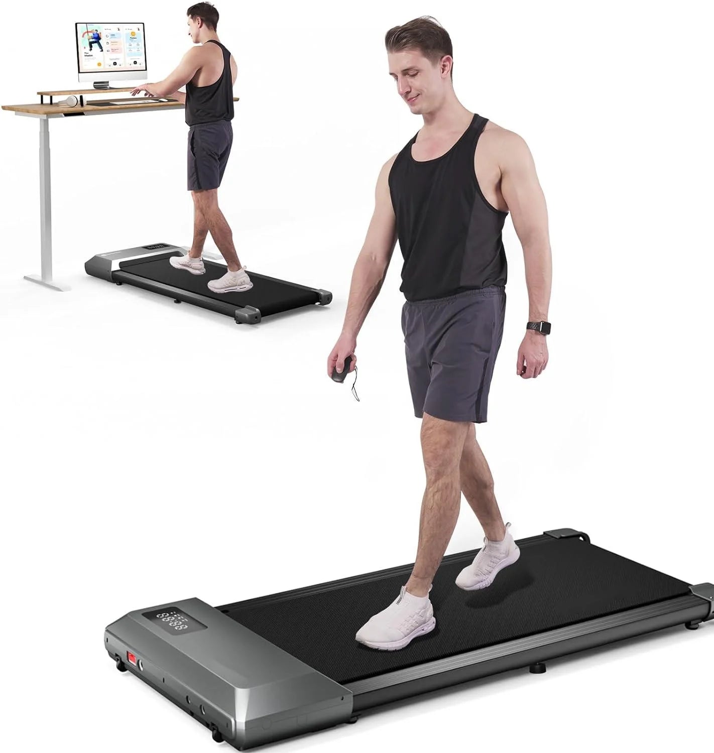 Dpforest Walking Pad 2 in 1 Under Desk Treadmill with Remote Control D6097