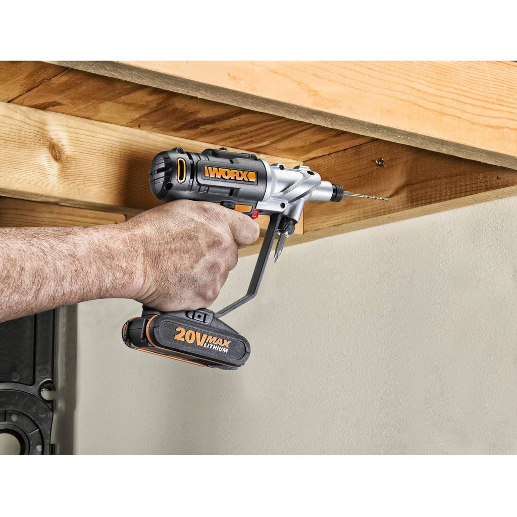 Worx WX176L.1 20-Volt Cordless 1/4 in. Drill and Driver with 67-Piece Accessory Kit N85746