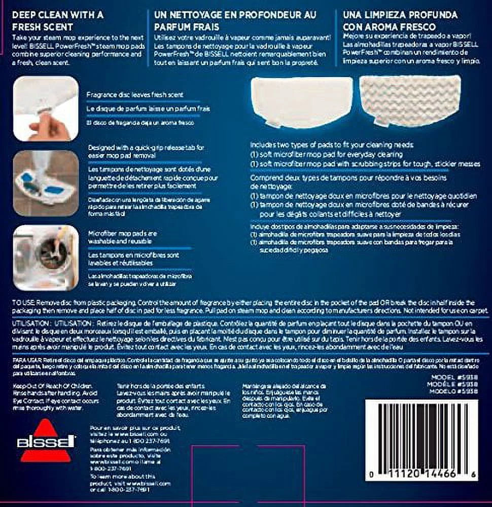 BISSELL PowerFresh Steam Mop Pads with Fragrance Discs, 5938 U26070