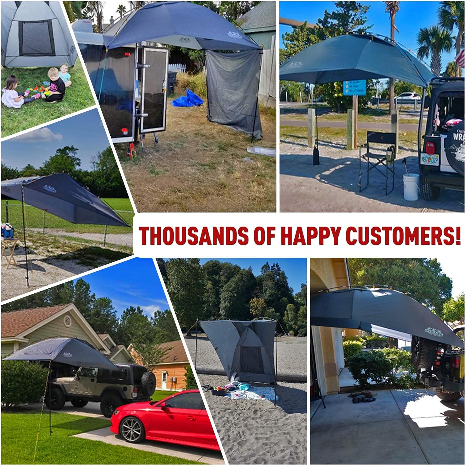 Portable Awning Canopy with Privacy Wall for Car SUV Camping J622951