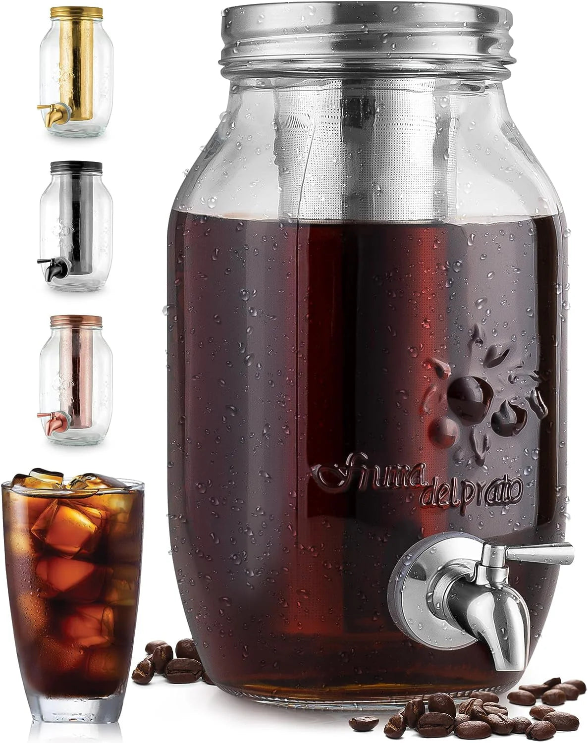 Zulay Kitchen 1 Gallon Cold Brew Coffee Maker with Glass Pitcher and Steel Filter S311521