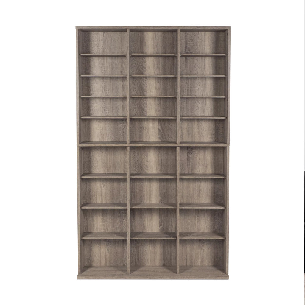 Atlantic Oskar Adjustable Wood Media Storage Bookcase, Espresso Q34005