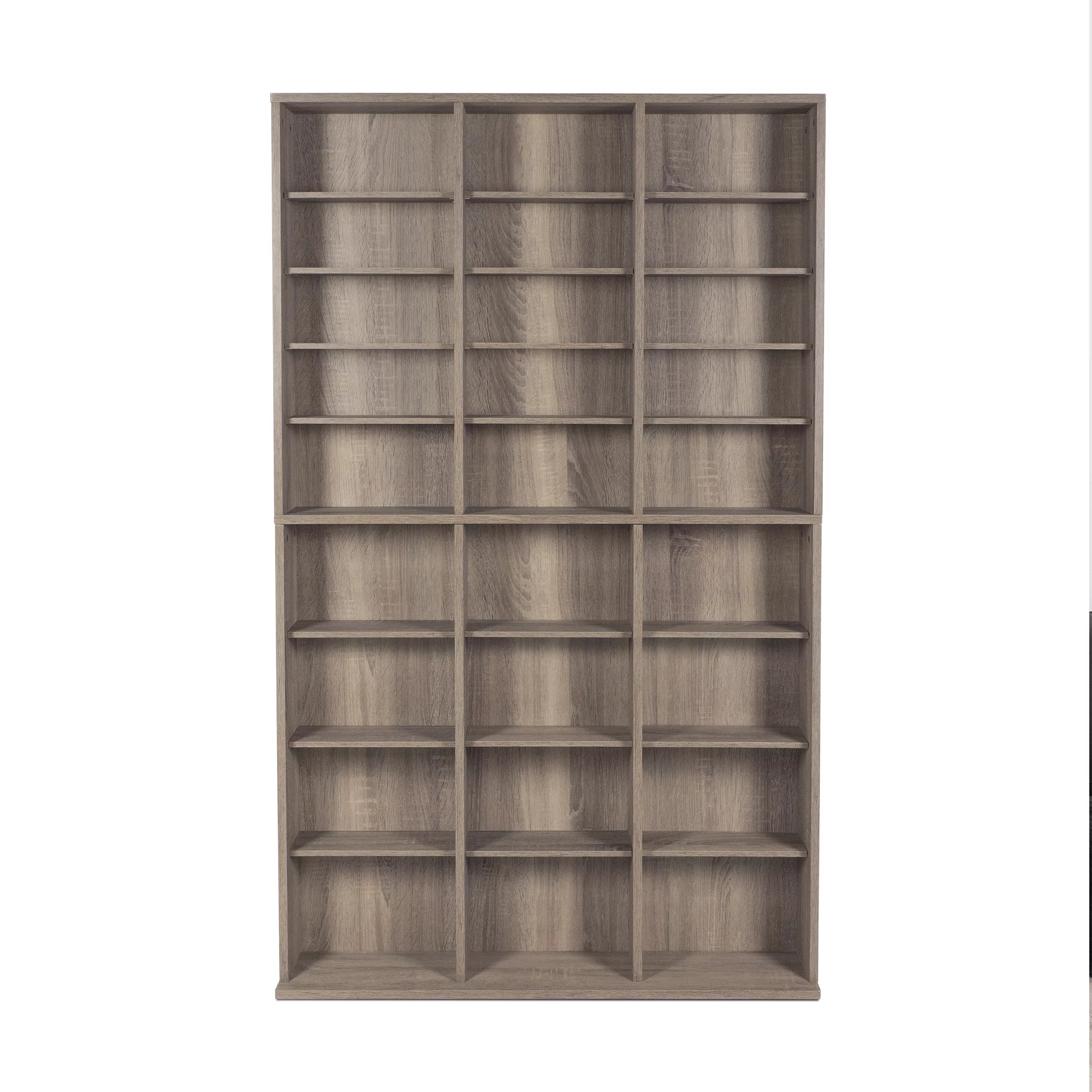 Atlantic Oskar Adjustable Wood Media Storage Bookcase, Espresso Q34005