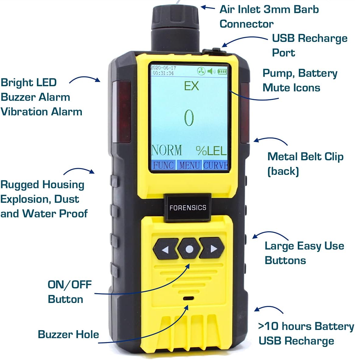 Combustible Gas Detector and Analyzer by Forensics with NIST Calibration H303