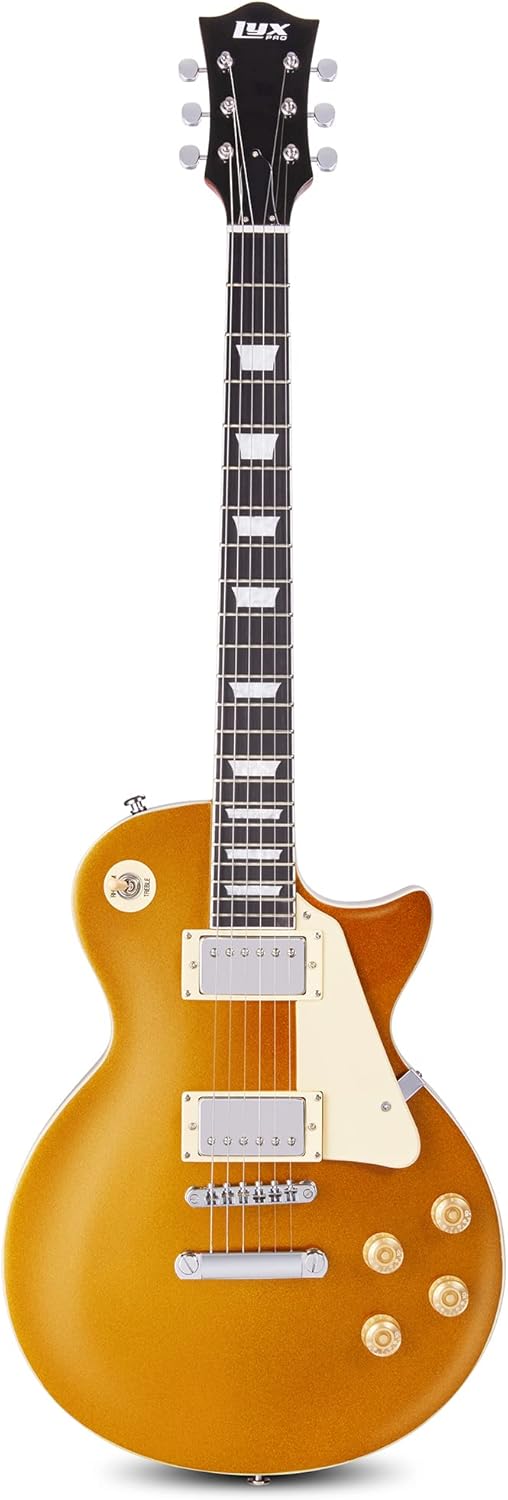 LyxPro 39" SB Series Electric Guitar Les Paul-Style Kit, Mahogany Wood, Black T598967