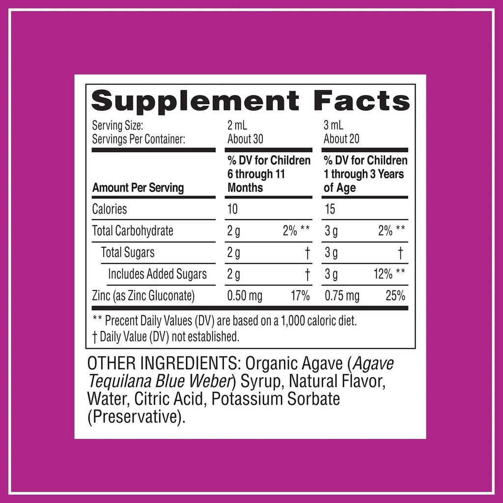 Zarbee's Baby Immune Support with Zinc, Grape, 2oz Z396006