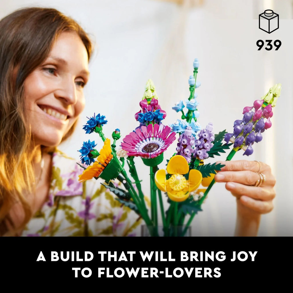 LEGO Icons Wildflower Bouquet Set Artificial Flowers with Poppies and Lavender O923