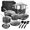 Granite Stone Pots and Pans Set 20 Piece Complete Cookware Bakeware Set Nonstick Dishwasher Oven Safe Blue