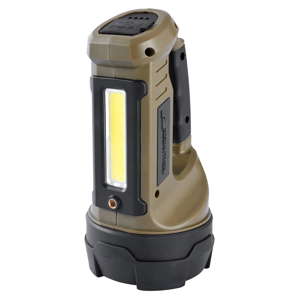 Ozark Trail 2000 Lumen Dual Source LED Rechargeable Spotlight with Power Bank, Olive K593