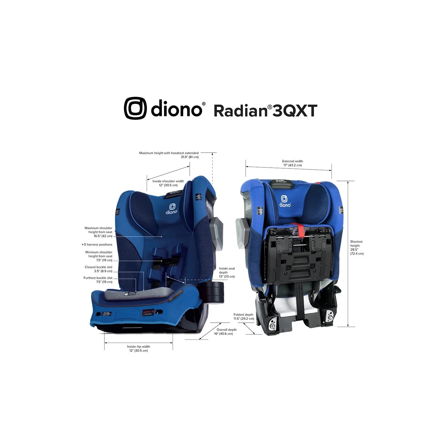 Diono Radian 3QXT SafePlus All-in-One Convertible Car Seat, Red B871