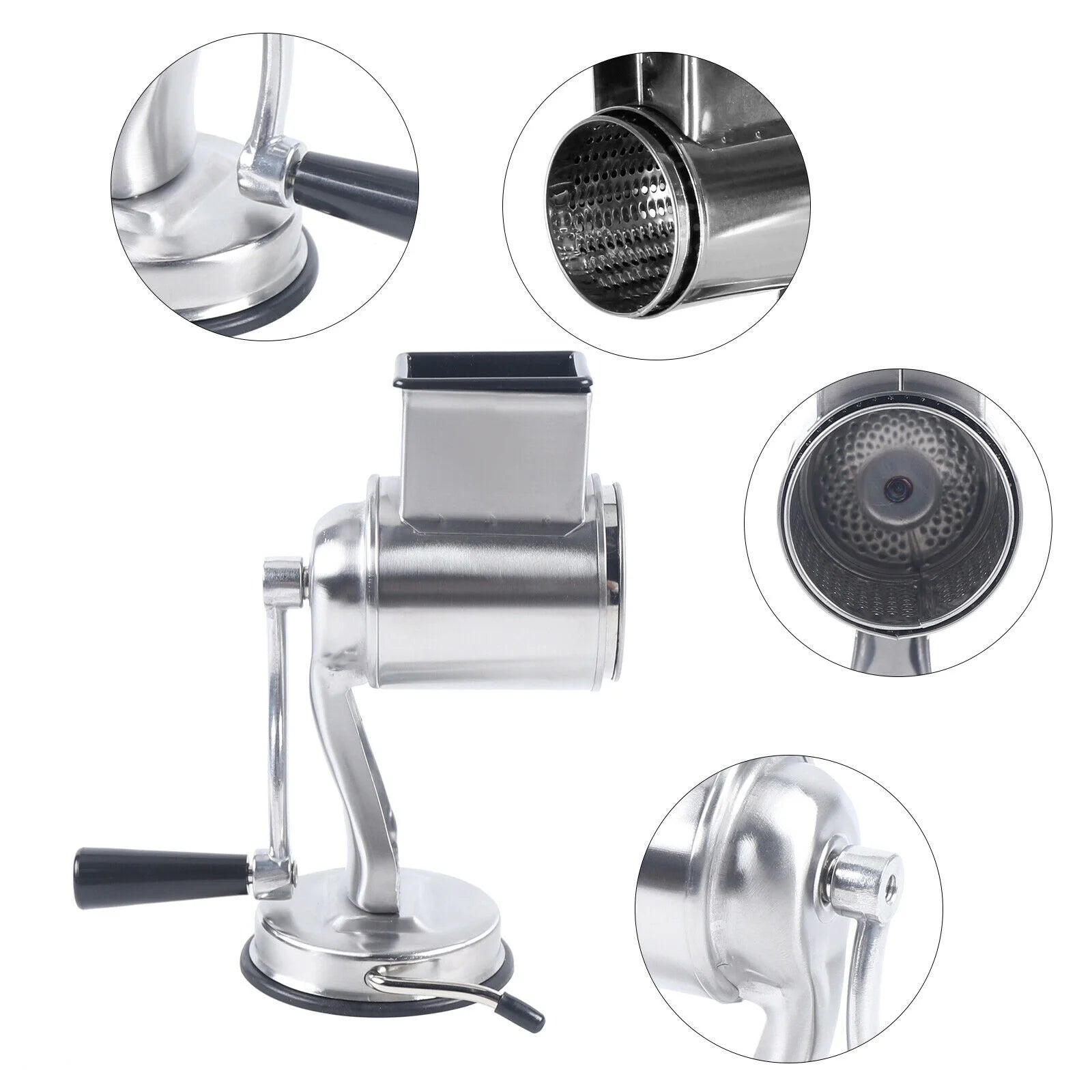 Stainless Steel Rotary Food Grater with 5 Blades O751