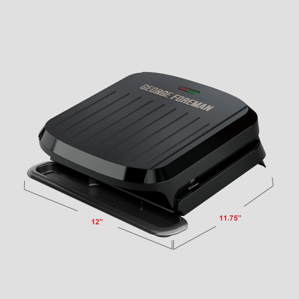 George Foreman 4-Serving Removable Plate Grill and Panini, Black F8253