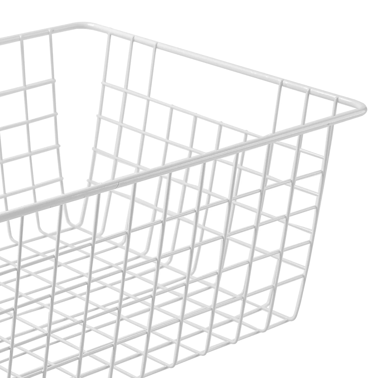 14" Upright Freezer Storage Baskets, White Wire Bins, Set of 4 A676925