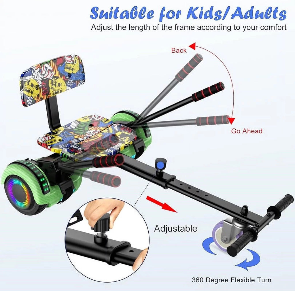 LIEAGLE Hoverboard with Seat Attachment, 6.5 inch Self Balancing Scooter S62540