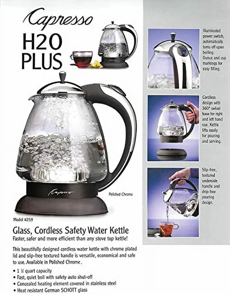 Capresso 259 Water Kettle, Polished Chrome I39647