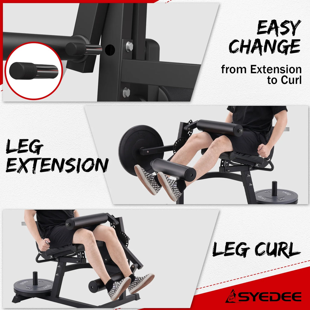 syedee Leg Extension and Curl Machine, Adjustable Home Gym Bench M31268