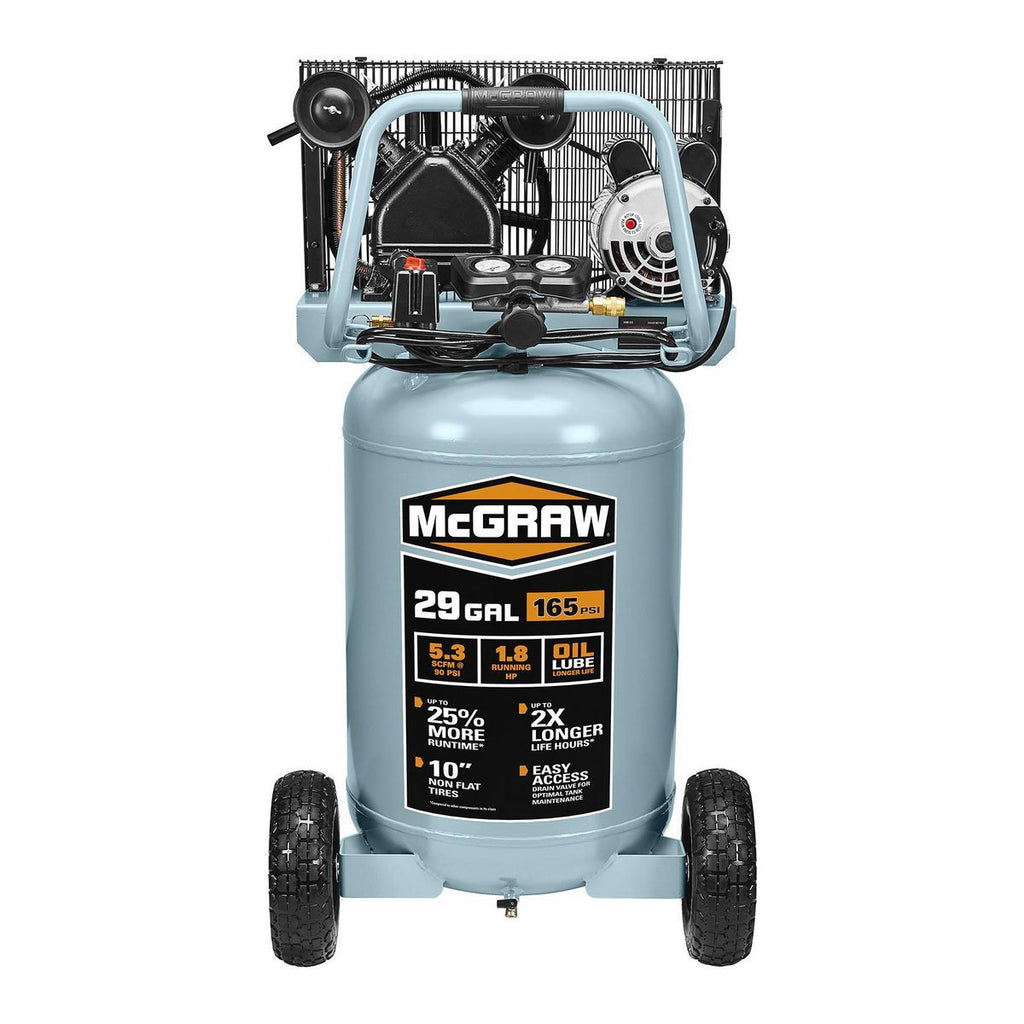 MCGRAW 29 Gallon 165 PSI Oil-Lube Belt Drive Air Compressor J361601