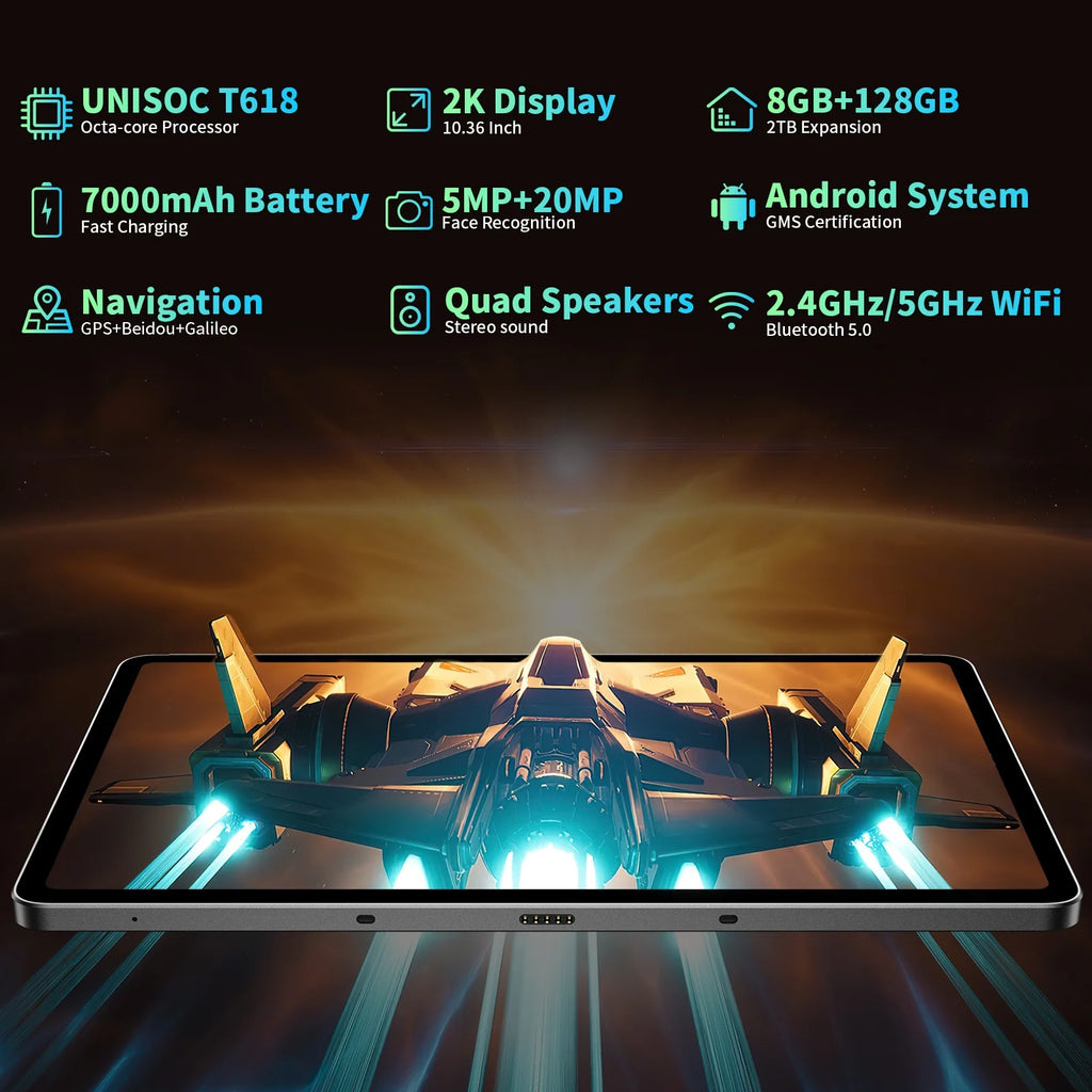 Headwolf 2 in 1 Tablet with Keyboard, FHD 2K Display, 10.4 Inch, Octa Core, 7000mAh Battery G187167