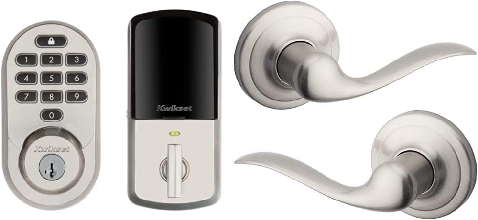 Kwikset Halo Wi-Fi Smart Lock with Avalon Exterior Handle, Satin Nickel O7162