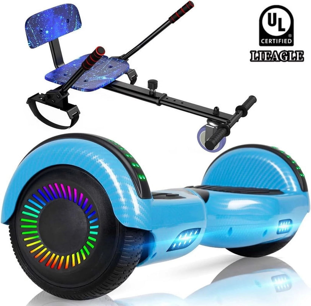 LIEAGLE Hoverboard with Seat Attachment, 6.5 inch Self Balancing Scooter S62540