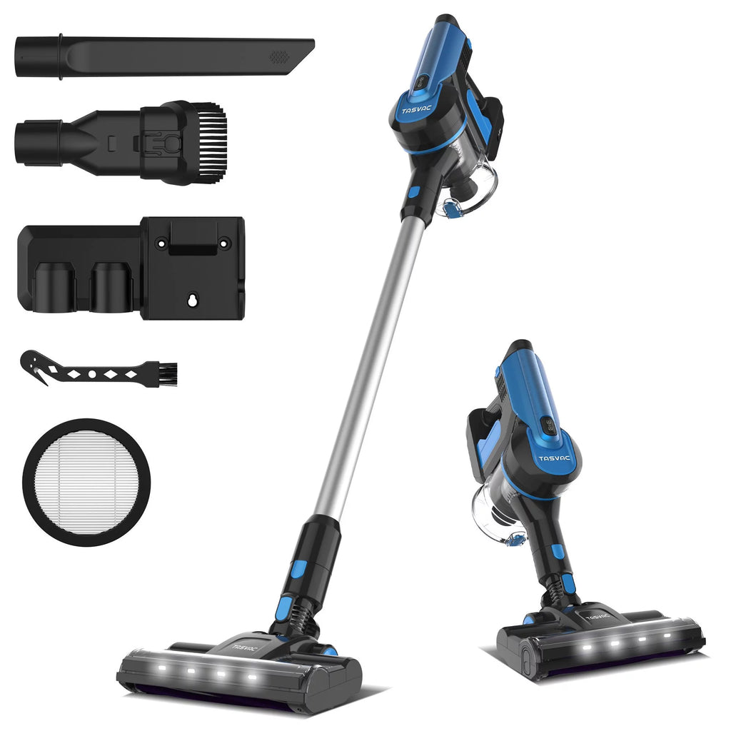 TASVAC Portable Stick Vacuum Cleaner, 260W Electric Broom Vacuum, 23 Kpa 6 in 1 Powerful Vacuum Cordless Lightweight, Up to 50min Runtime, 5 Cyclone Filter for Home, Office