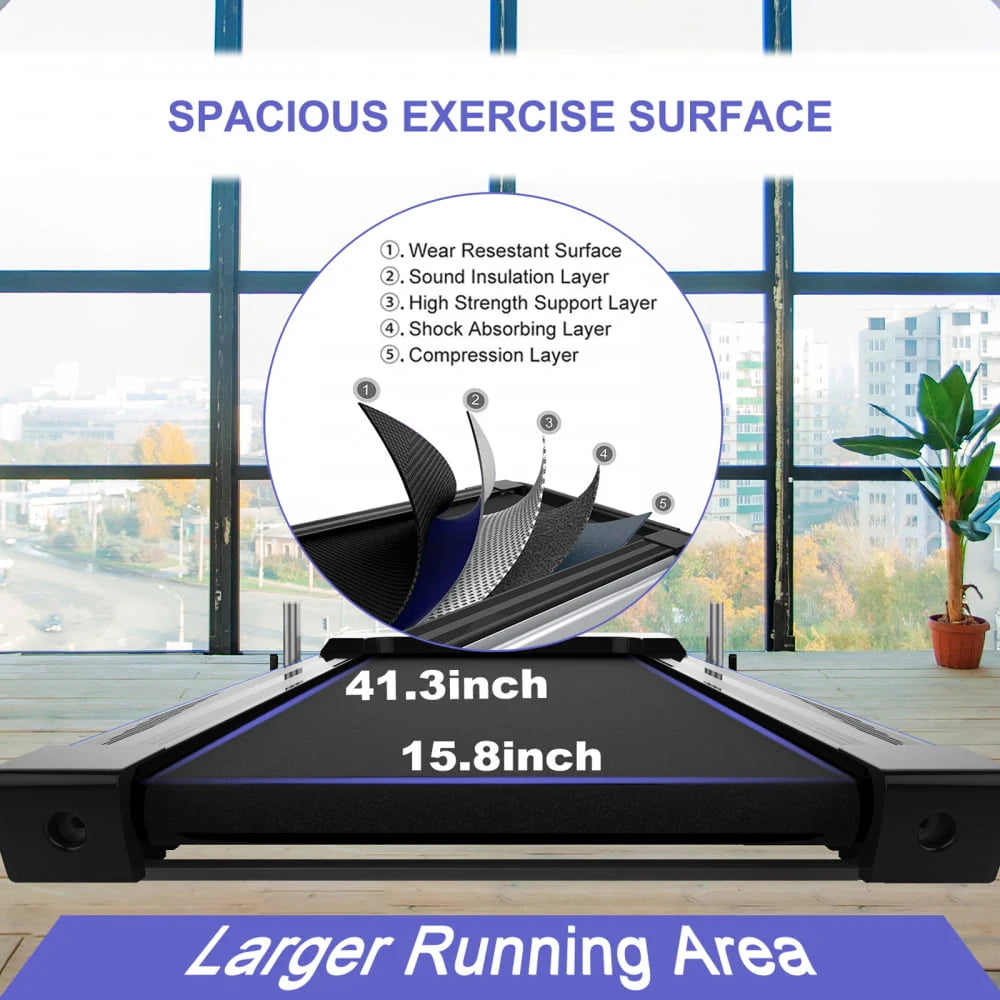 Folding Treadmill with Incline 2.5HP for Home, Bluetooth & Heart Rate Sensor U3414