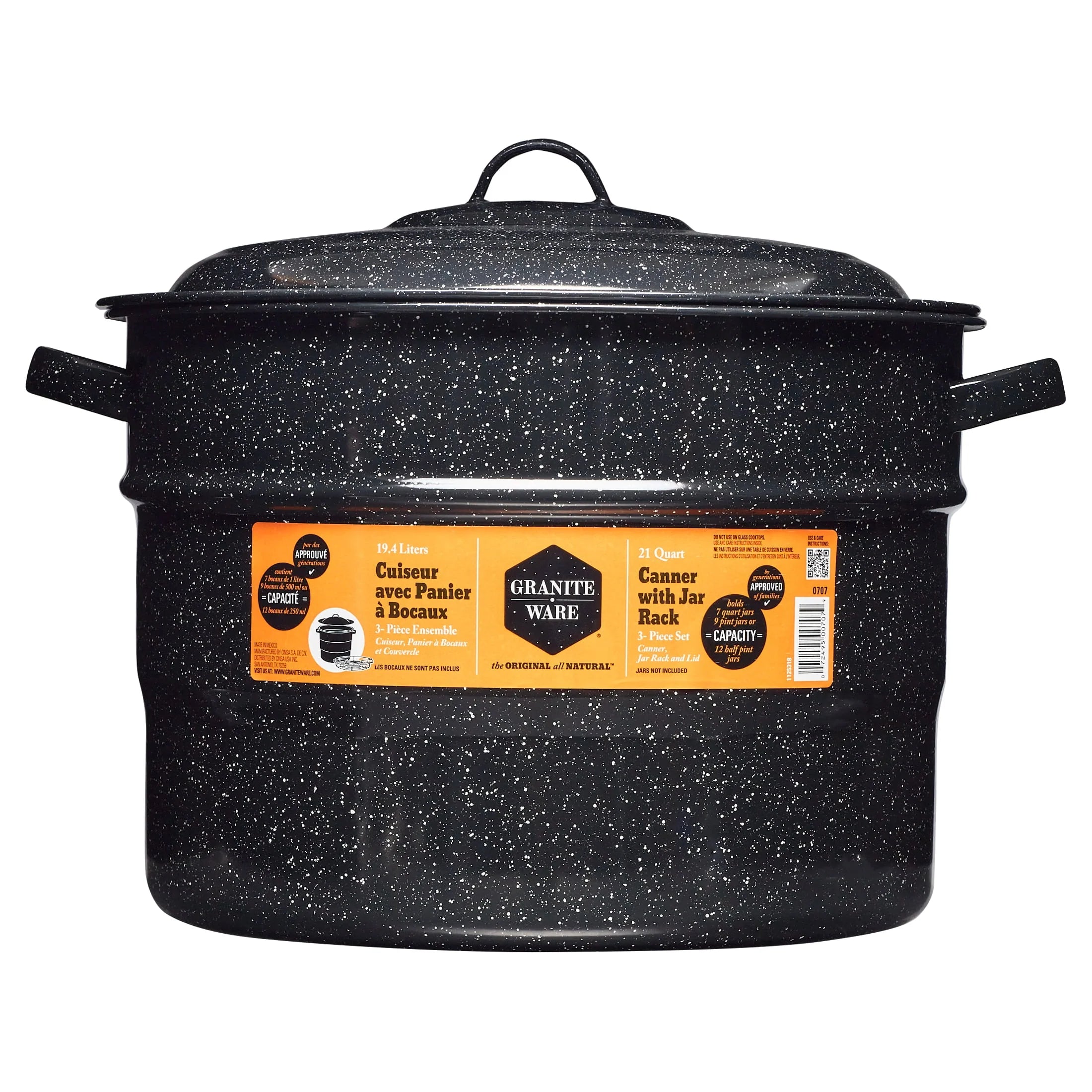 Granite Ware 21.5-Quart Water Bath Canner with Jar Rack U3249