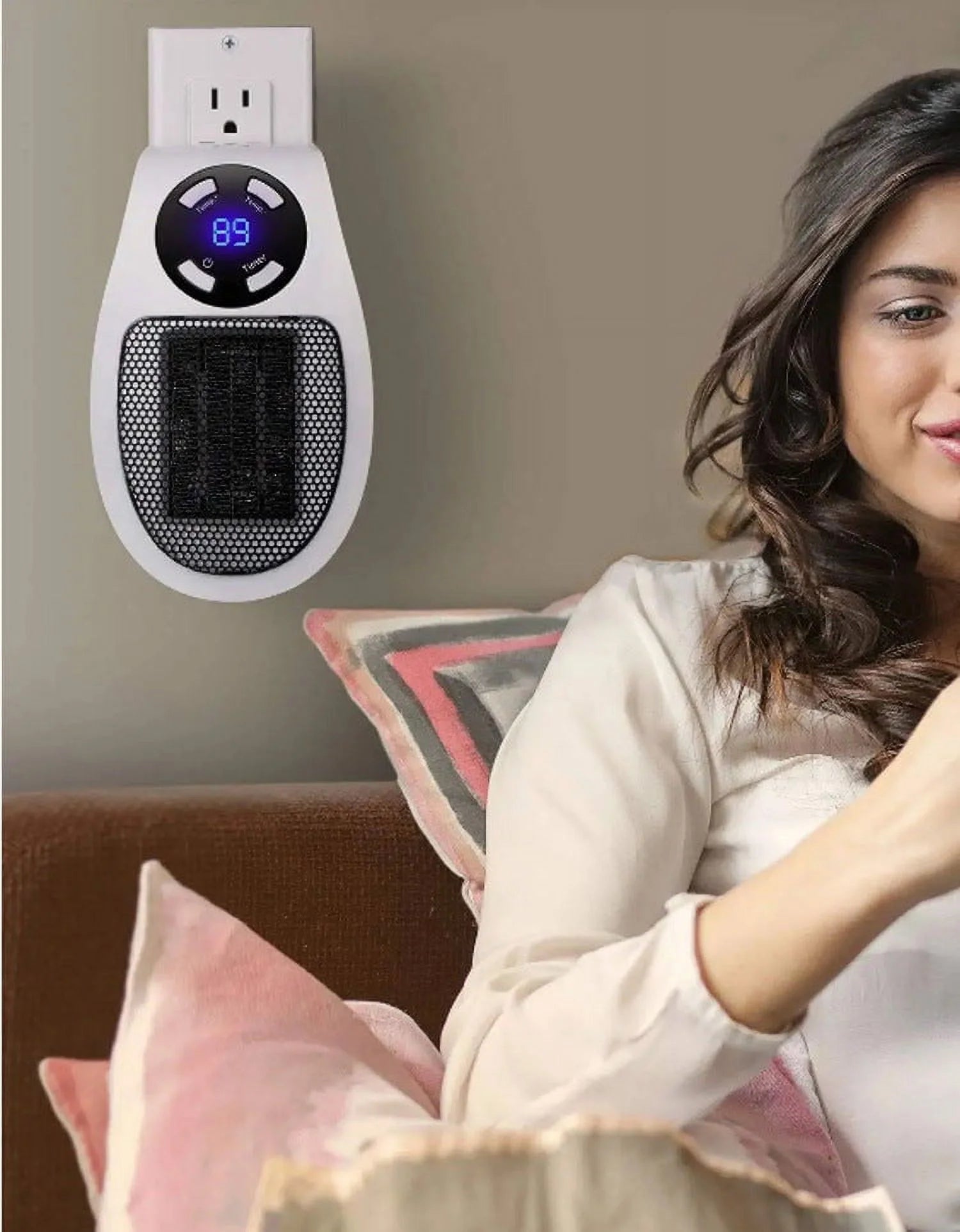 500W Mini Plug-in Wall Heater with Digital Timer N4919
