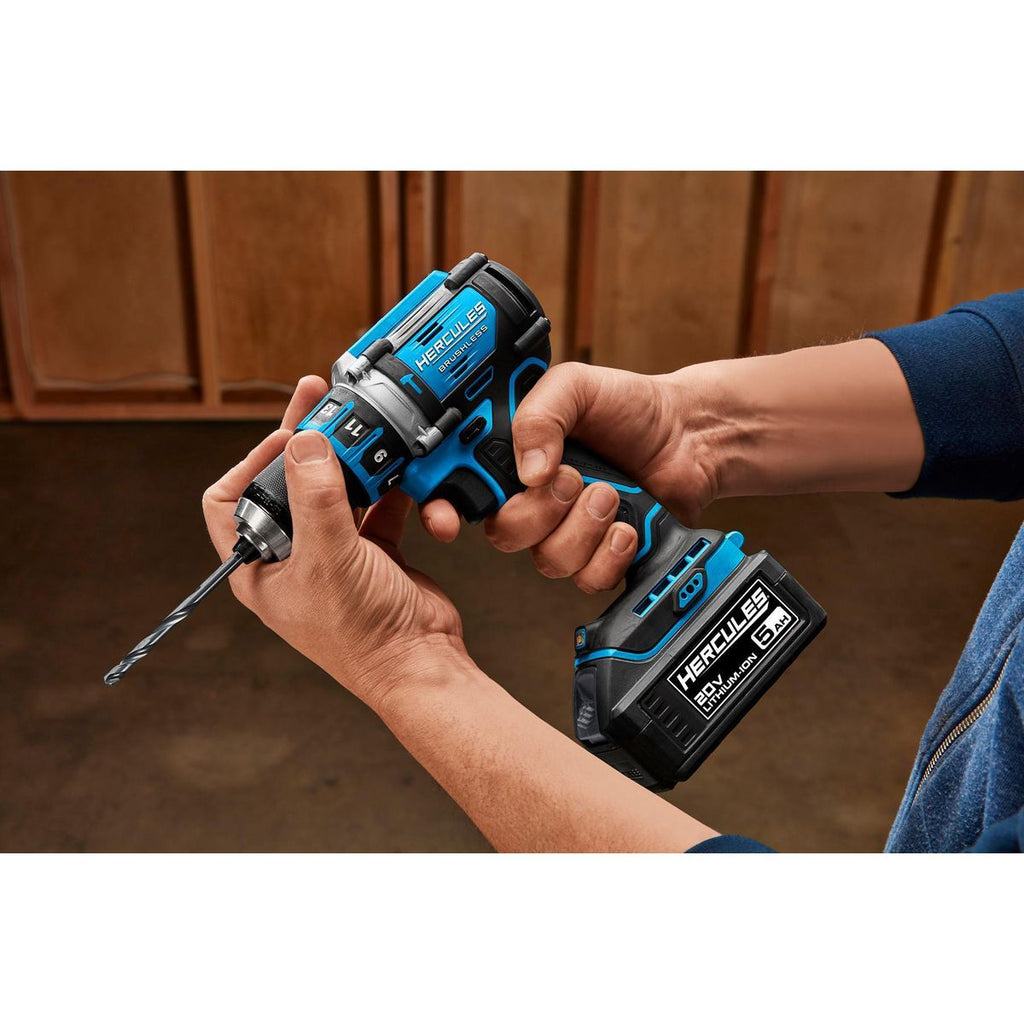 HERCULES 20V Brushless 1/2 in. Compact Hammer Drill/Driver - Tool Only J197532