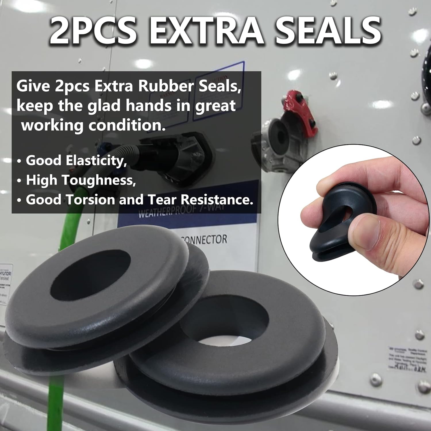 iBroPrat 37 Degree Angle Glad Hand Kit with Rubber Seals for Semi Truck Trailer, Pack of 2 F8697