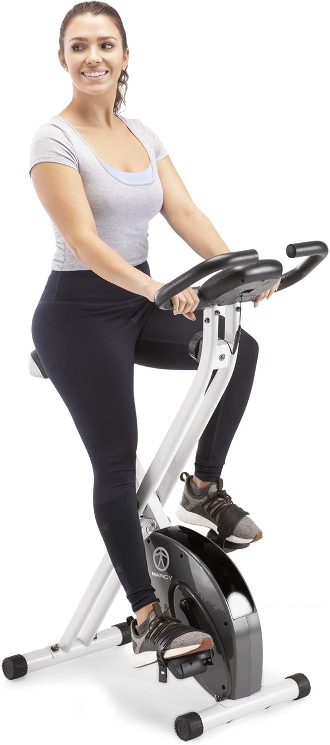 Marcy Foldable Upright Exercise Bike with Adjustable Resistance Z264280