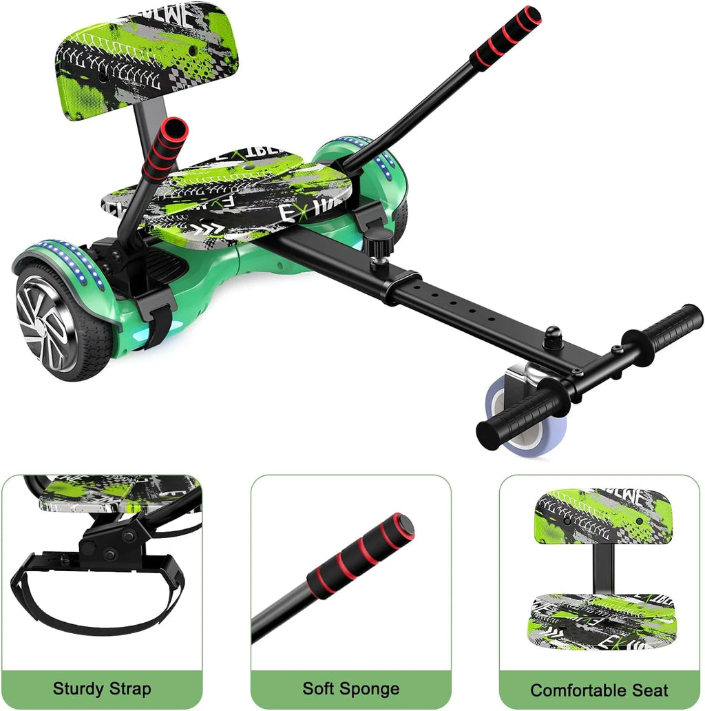 LIEAGLE Hoverboard with Seat Attachment, 6.5 inch Self Balancing Scooter S62540