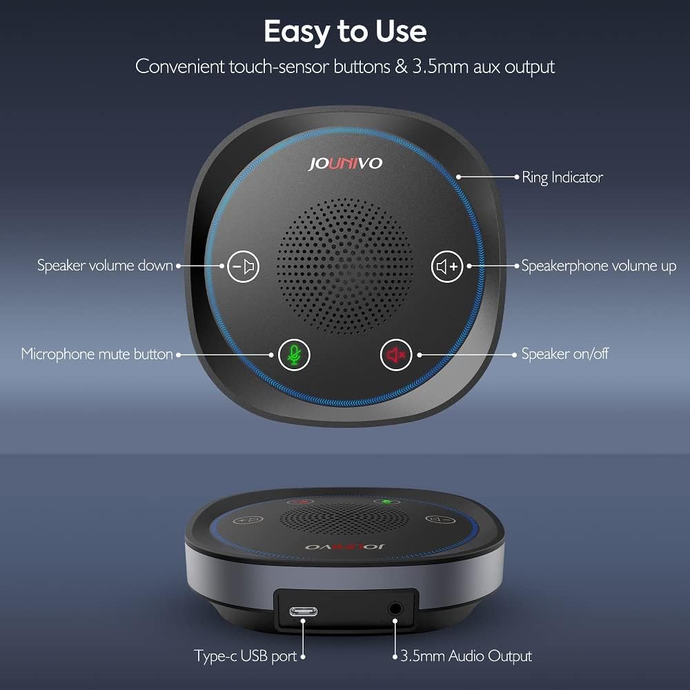 USB Speakerphone Omnidirectional Computer Speaker with Microphone, Pack of 2 J428050