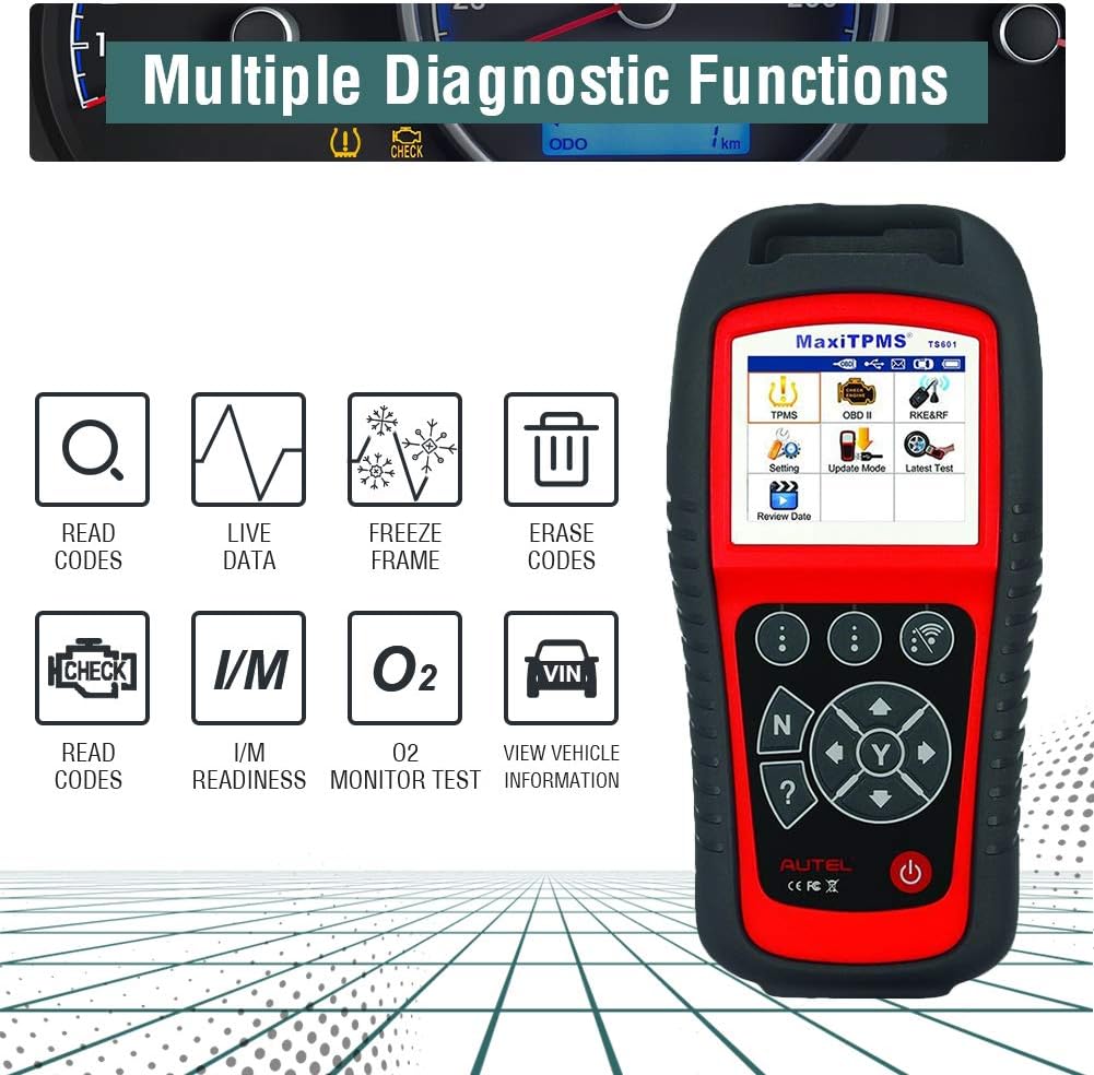 Autel MaxiTPMS TS601 Wireless TPMS Relearn Tool with OBDII Code Reader X39919