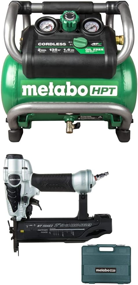 Metabo HPT 36V MultiVolt Cordless Air Compressor, Tool Only, 135 Max PSI, 2-Gallon P394180