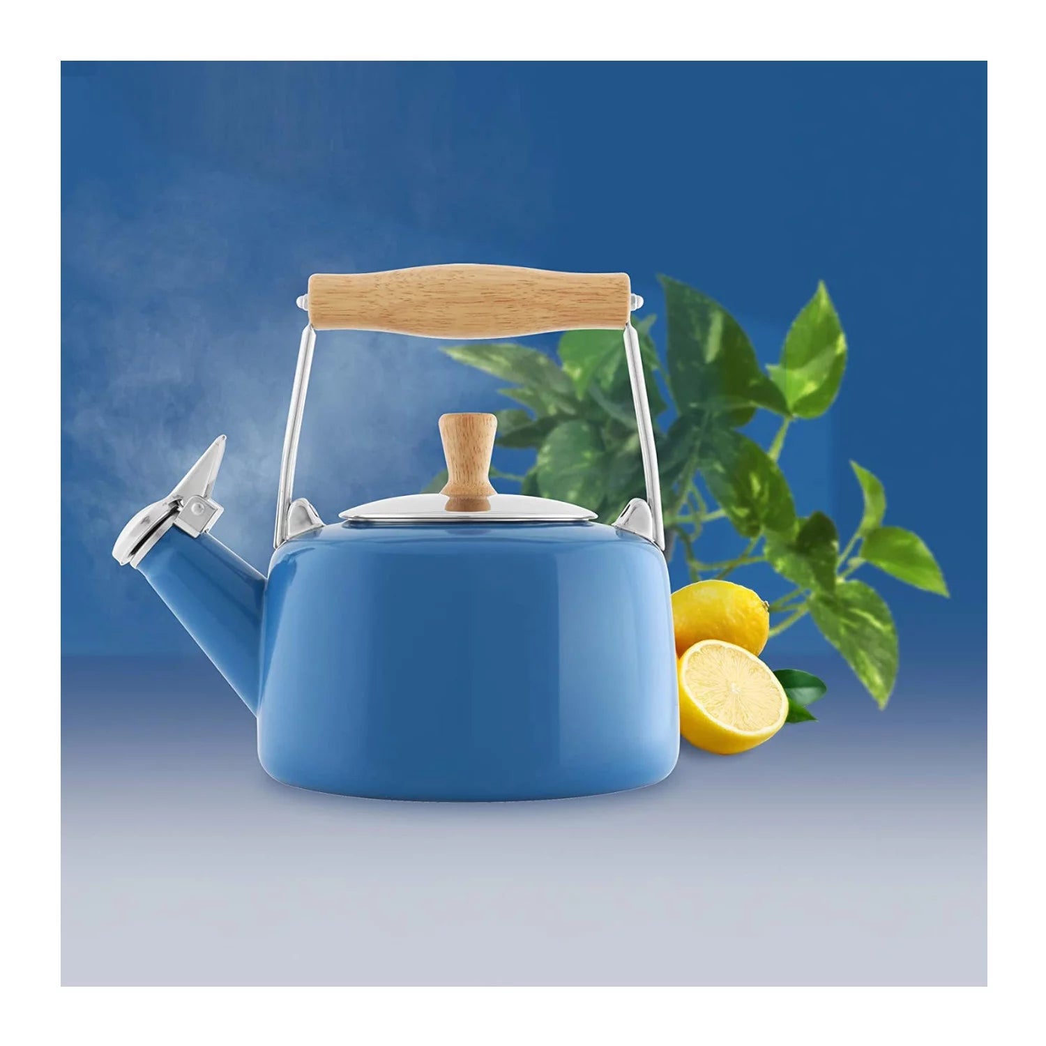 Chantal 1.4-Quart Enamel-on-Steel Sven Tea Kettle (Blue Cove) H8921