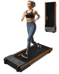 Redliro Walking Pad, Wood Under Desk Treadmill 300 lb Capacity Installation-Free Home Use 2.25HP