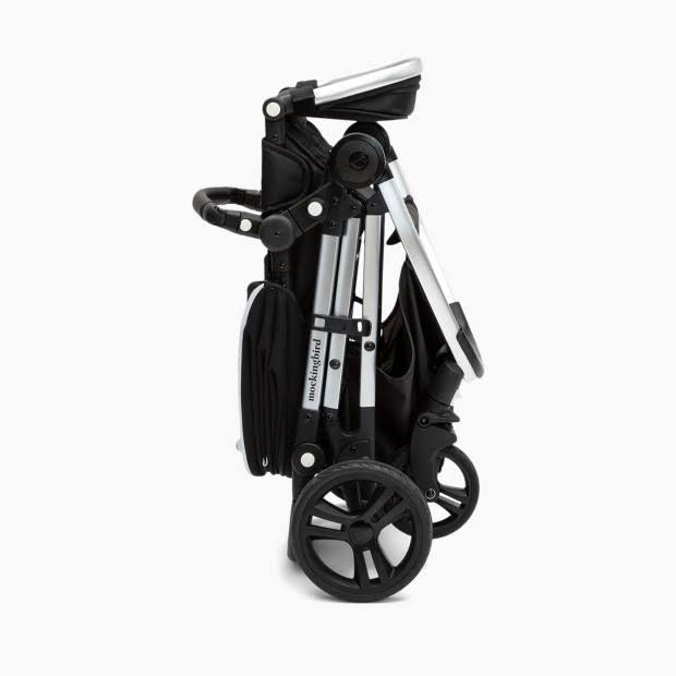 Mockingbird Single Stroller with Black Leather and Windowpane Canopy X90576