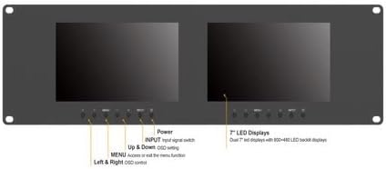 LILLIPUT RM-7024 Dual 7" 3RU Rack Monitors 800X480 with VGA, Video & DVI S490