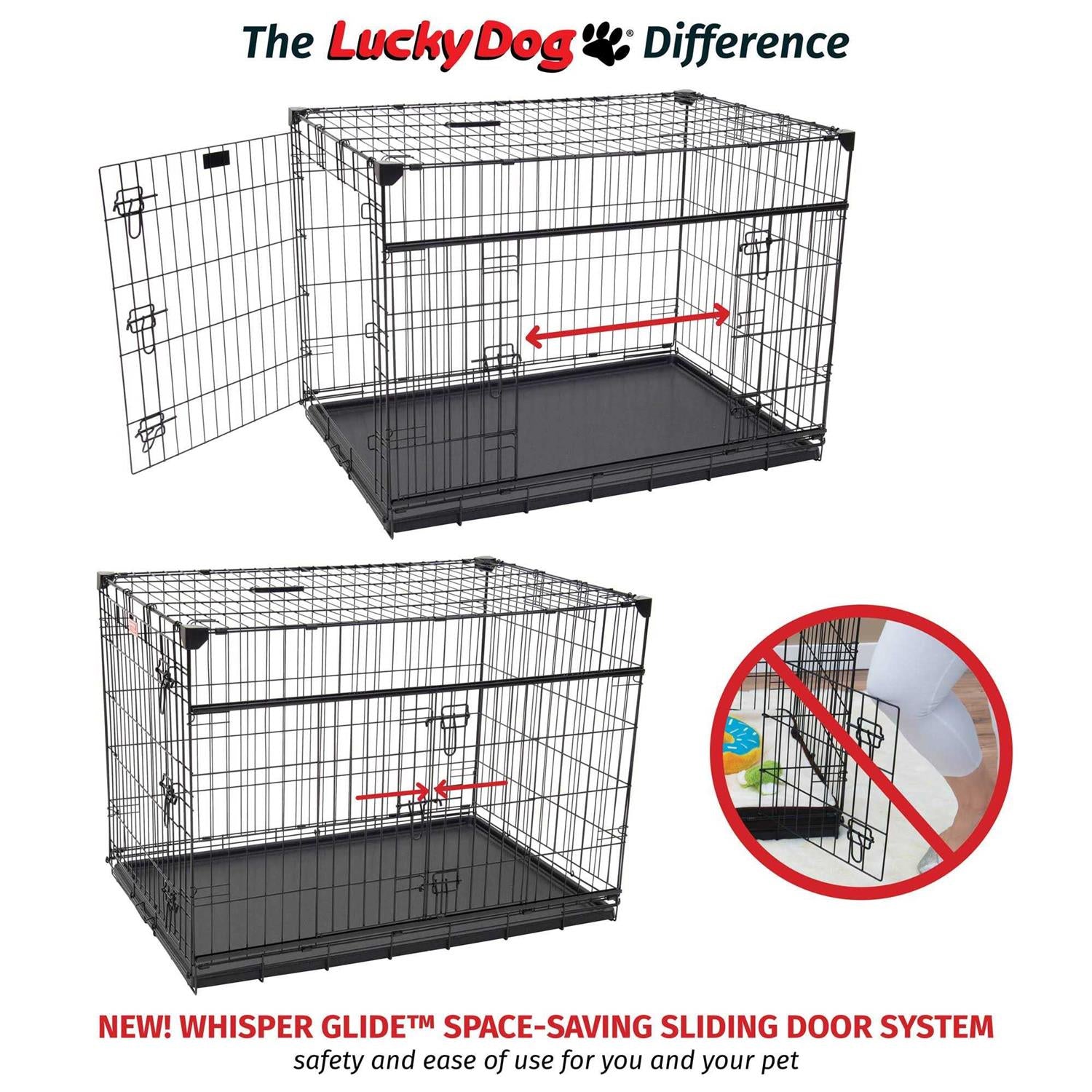 Lucky Dog Sliding Double Door Dog Crate Q989