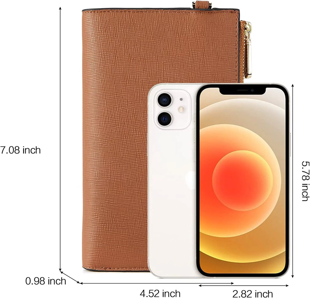 BOSTANTEN Women's Leather RFID Blocking Wallet with Phone Holder Z907