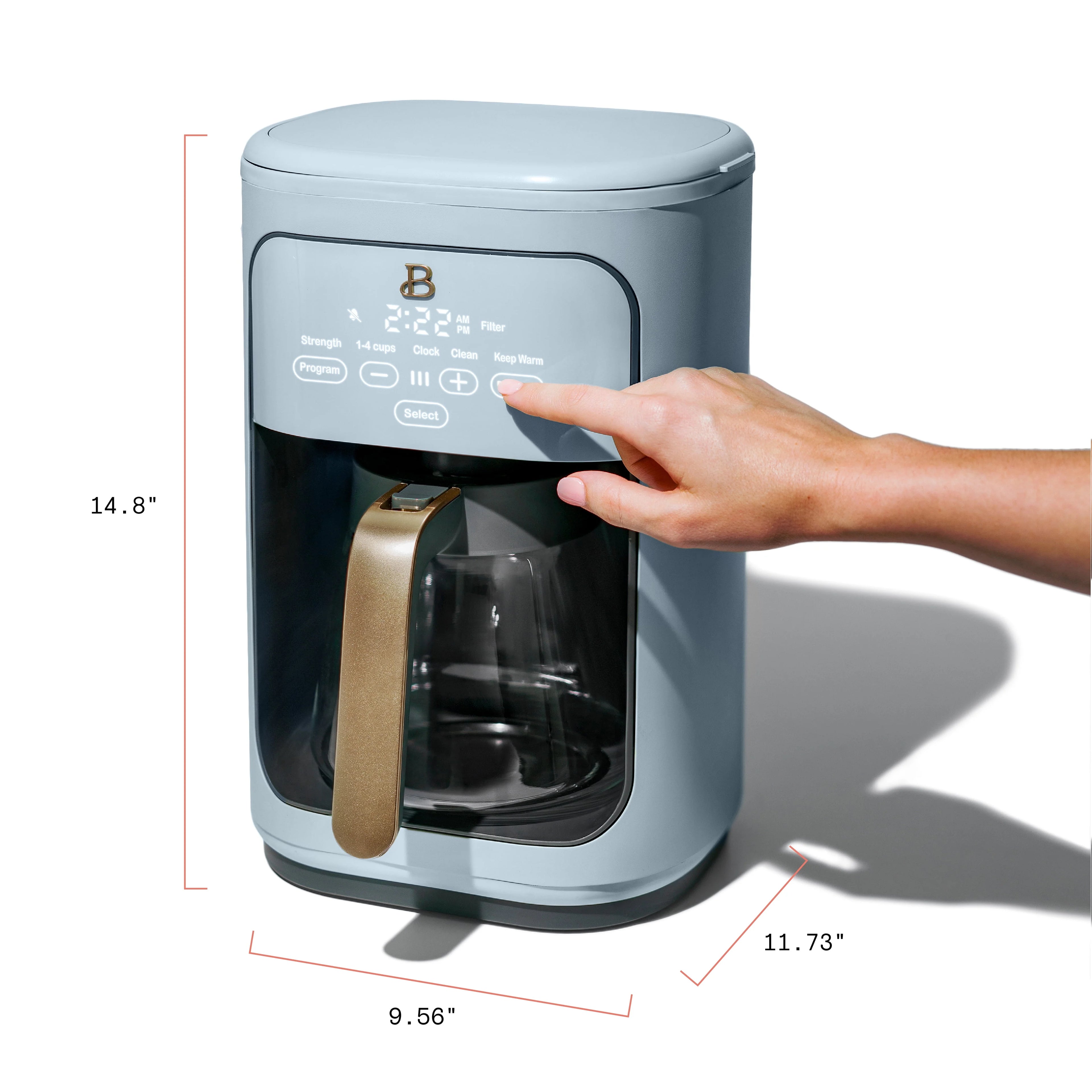Beautiful 14-Cup Programmable Drip Coffee Maker with Touch Display, White Icing by Drew Barrymore F83994