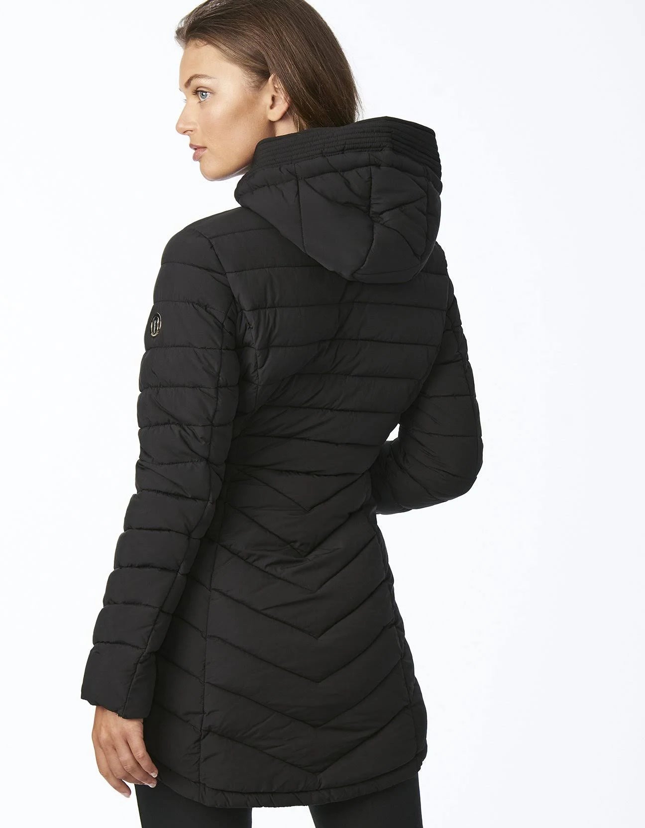Bernardo EcoPlume Quilted Micro Touch Coat Black N42255